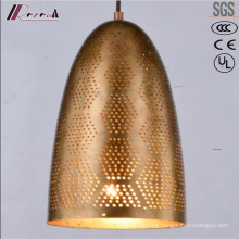 Modern Round Golden Hollow Pendant Lighting with Dining Room